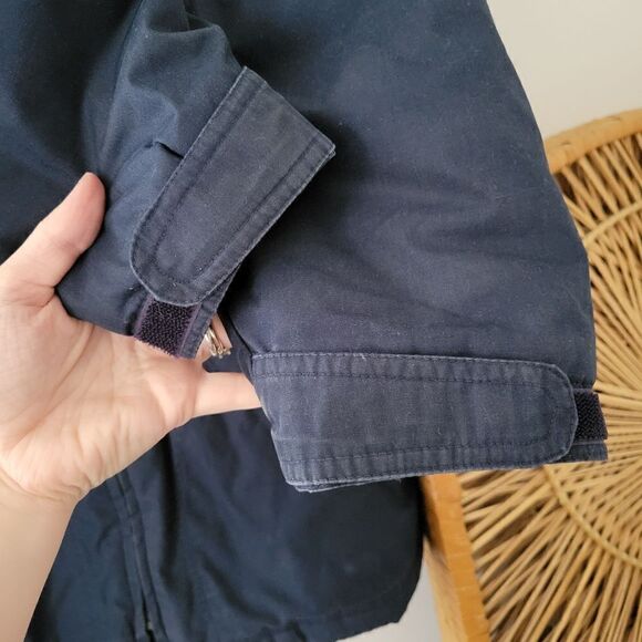 London Fog Navy Blue Coat Corduroy Collar Fleece Medium - Picture 3 of 11